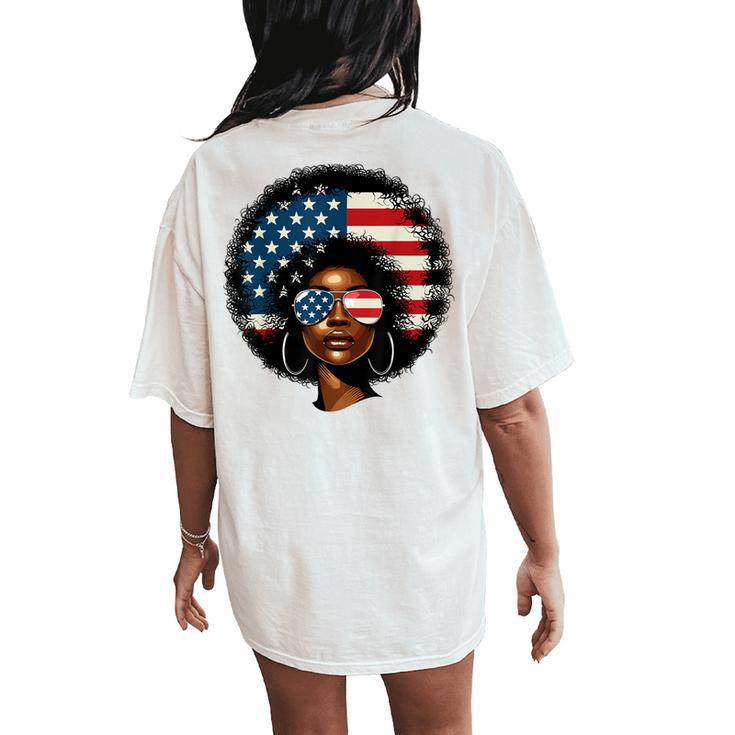 Black Girl Us Flag Melanin Afro 4Th Of July African American Women S