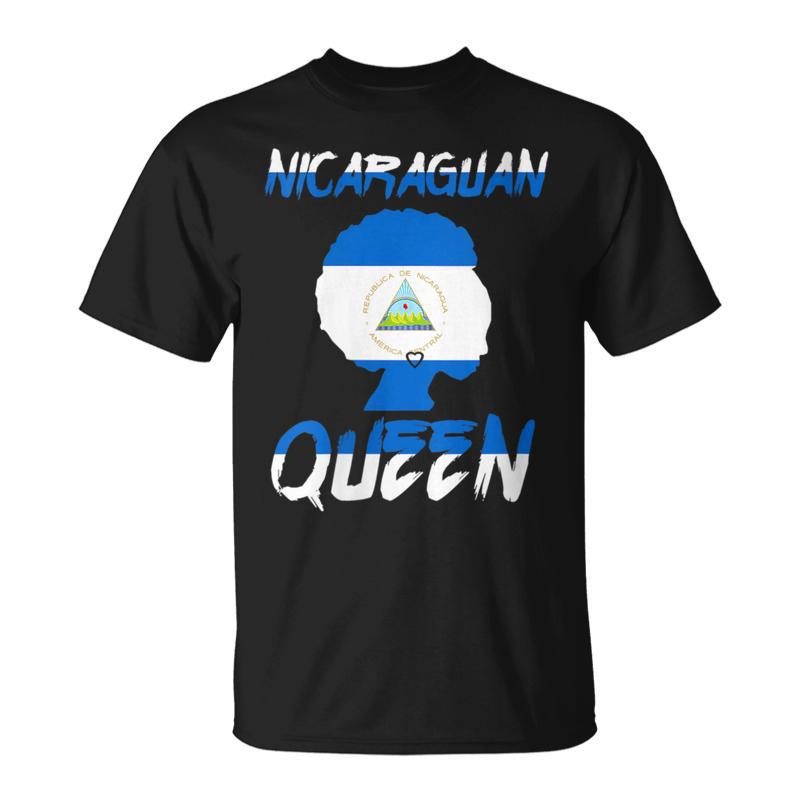 Nicaraguan Queen Nicaragua Flag Afro Pride Proud Culture T-Shirt