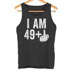 I Am 49 Plus Middle Finger 50Th Birthday  Tank Top