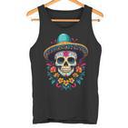 Aesthetic Mexico Dia De Muertos Skull  Tank Top