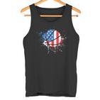 American Flag Baller Dunking Usa Flag Basketball Tank Top