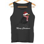 Bird With Red Christmas Hat Scarf Christmas Outfit Bird Tank Top