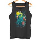 Blumen Papagei Tank Top