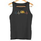 Caravan Heartbeat Retro Camper Ecg Camping Tank Top