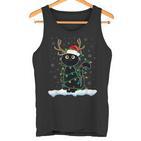 Christmas Pyjamas Reindeer Cat Tank Top