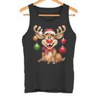 Christmas Reindeer Rudolph  Tank Top