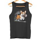 Corgi Hund Spielt Fußball Spieler Sport Tank Top