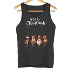 Frohe Weihnachten Hühner Mit Weihnachtsmützen Süßer Hühnerliebhaber Tank Top