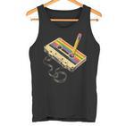 Nerd Retro Cassette Pencil Computer Old School Tank Top