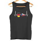 German Czech Flag Heart Lineintage Tank Top