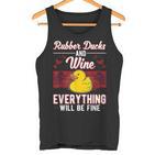 Gummiente Und Wein Badeente Quietscheente Gummiente Tank Top