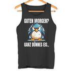 Guten Morgen Ganz Dünnes Eis Slogan Penguin Tank Top