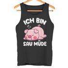 Ich Bin Sau Müde Schwin Sleep Tank Top