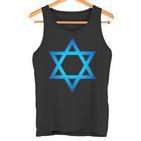 Israel Flag Small Star Of David Judaism Hexagram Symbol Tank Top