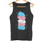 Kawaii Axolotl Heap Transgender Pride Flag Trans Lgbtq Tank Top