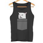 Meme Cat In Bag Tank Top