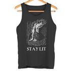 Okkult Atheist Burn Church Stay Lit Satan Devil Grunge Tank Top