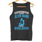 Old Man Bouldering Climbing Pensioner Boulderer Tank Top