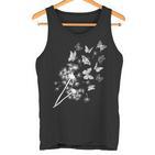 Pusteblume Butterblume Mit Schmetterlingen Im Garten Tank Top