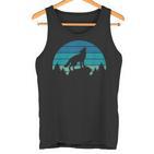 Retro Wolf Wildlife Wolves Animal S Tank Top