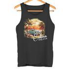 Sunset Cuba Oldtimer Palm Trees Retrointage Summer Tank Top