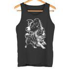 Super Cute Border Collie Cool Portrait On Chest Tank Top