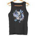 Totenkopf Und Schmetterlinge Mit Blumenschädel Und Schmetterlingen Tank Top