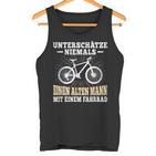 Unterschätze Niemals Ein Alten Mann Bicycle Cyclist Tank Top