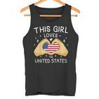 Usa Flag American Flag Heart Slogan America Usa Tank Top