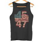 Vintage American Flag Retro 45 47 Trump 2024 Tank Top