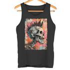 Vintage Graffiti Biker Rocker Skull Punk Horror Skull Tank Top