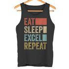 Vintage Retro Eat Sleep Excel Repeat  Excel Tank Top