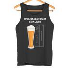 Wechselstromerklärt Bier Elektriker Technik Elektrotechnik Tank Top