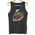 Weihnachtszugintage Dampflokomotive Retro Zug Leiter Tank Top