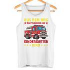 Aus Dem Weg Hier Kommt Ein Kindergartenkind Feuerwehr German Tank Top