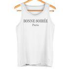 Bonne Soirée Paris Cute French Gray Tank Top