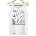 Dolphin Ausmalen Und Selbst Bemalen Colouring Tank Top