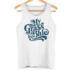 My Grass Is Blueintage Bluegrass Hand Lettering Retro Tank Top