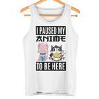 Ich Habe Meinen Anime Pausiert Hier Zu Sein Ramen Kawaii Cat Gray Tank Top