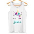 Jolina Name Geschenk Colourful Unicorn Jolina Tank Top