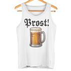 Prost Oktoberfest Bierfest Munich Lederhosen Gray Tank Top