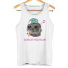 Schlafi Schlafi Sad Hamster Meme Gray Tank Top