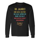 18Th Birthday Decoration For Someone Der Sich Nichts Wünscht Langarmshirts