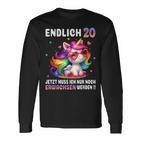 20 Geburtstag Geschenke Frau 20 Jahre Einhorn Party Outfit Langarmshirts