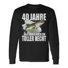 40 Jahre Und Noch Ein Toller Hecht Angler Birthday Langarmshirts