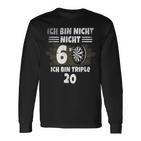 60 Geburtstag Ich Bin Nicht 60 Ich Bin Triple 20 Dart Langarmshirts