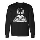 Alien Dj Tekno Electronic Music Free Party Festival S Langarmshirts