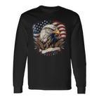 American Fan American Flag And Eagle Usa Langarmshirts