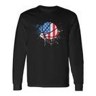 American Flag Baller Dunking Usa Flag Basketball Langarmshirts