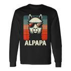 Bester Papa Alpapa Alpaka Frischgebackener Papaatertag Langarmshirts